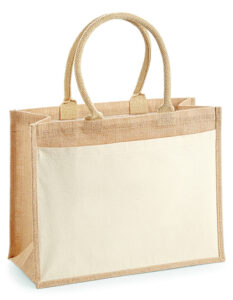 jute and cotton pocket shopper – shopper bag with logo