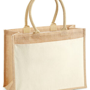 jute and cotton pocket shopper – shopper bag with logo