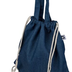 Dex recycled denim drawstring bag - Backpacks with logo