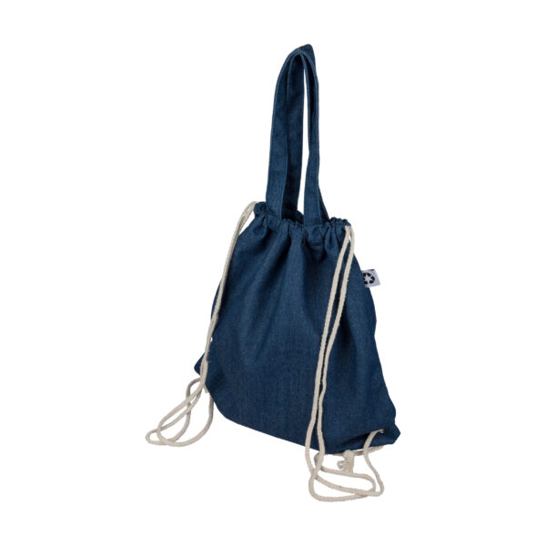 Dex recycled denim drawstring bag - Backpacks with logo