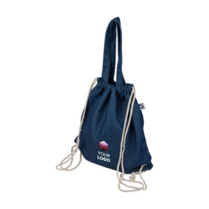 Dex recycled denim drawstring bag - view 3
