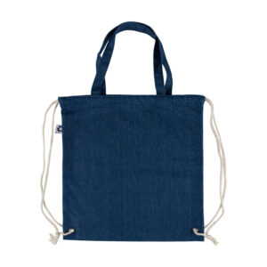 Dex recycled denim drawstring bag - view 5
