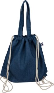 Recycelte Denim-Kordeltasche Dex - Ansicht 7