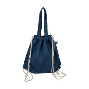 Dex recycled denim drawstring bag - view 7