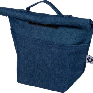 Mira recycled denim cooler bag with roll-top closure – Cooler bags with logo