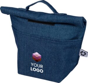 Recycelte Denim-Kühltasche mit Rollverschluss Mira - Ansicht 3