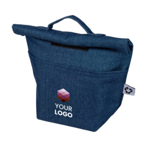 Recycelte Denim-Kühltasche mit Rollverschluss Mira - Ansicht 3