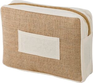 Jute-Kosmetiktasche Julian - Etuis & Kulturtaschen mit Logo