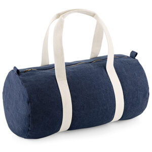 Denim Barrel Bag – Sports & Weekender with Logo