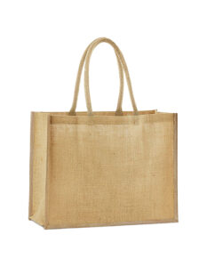 Natural Starched Jute Classic Shopper – Shopper with logo