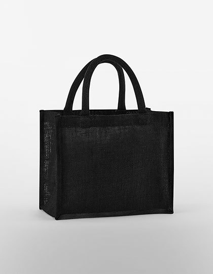 Natural Starched Jute Midi Bag - Shopper mit Logo