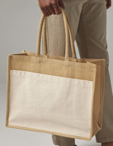 Cotton Pocket Natural Starched Jute Shopper - Ansicht 2