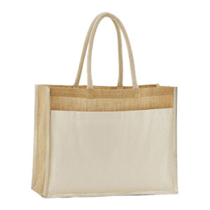 Cotton Pocket Natural Starched Jute Shopper – Shopper with logo