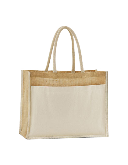Cotton Pocket Natural Starched Jute Shopper - Shopper mit Logo