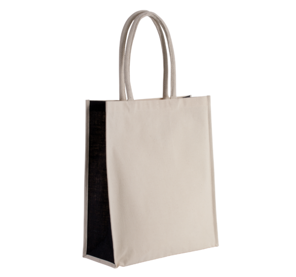 Cotton/jute shopping bag, 23 L – shopper bag with logo