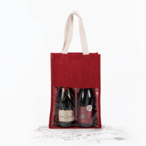 Double jute bottle bag - Accessories with logo