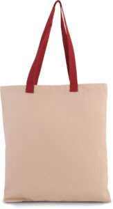 Flache Shoppingtasche aus Tuch mit kontrastfarbenem Griff - Ansicht 12