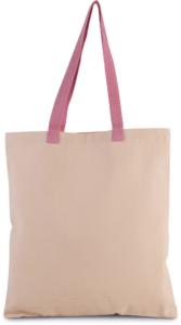 Flache Shoppingtasche aus Tuch mit kontrastfarbenem Griff - Ansicht 2
