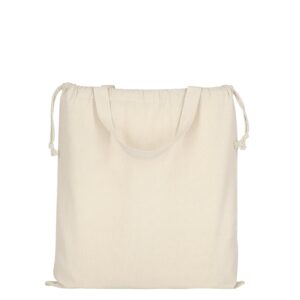 CLASSIC cotton bag with two short handles and a double drawstring – view 3