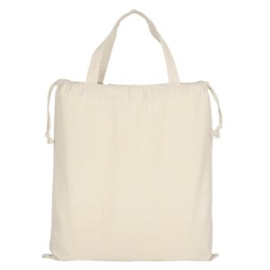 CLASSIC cotton bag with two short handles and a double drawstring – view 2