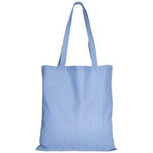 cotton:Tragetasche (lange Henkel), Farbe Himmelblau