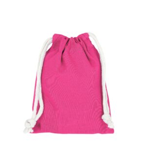 Zuziehbeutel aus Baumwolle, 10 x 14 cm, Farbe Pink