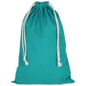 cotton:drawstring bag, colour emerald