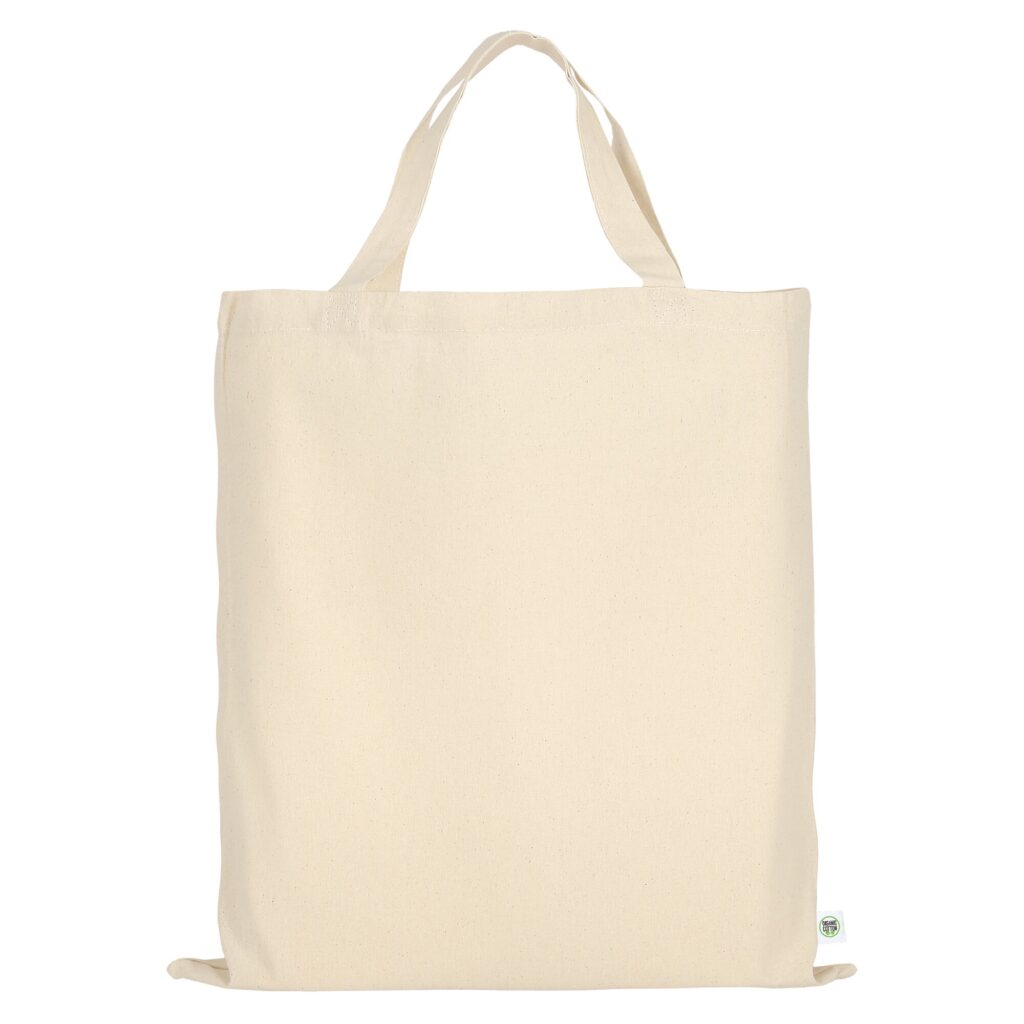 Tasche mit zwei kurzen Henkeln aus Organic-Baumwolle