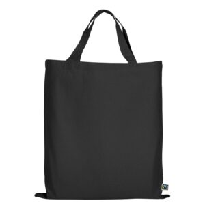 organic:fairtrade Tragetasche (kurze Henkel), Farbe Schwarz
