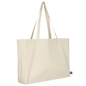 Cotton shopping bag made from Fairtrade-certified cotton, natural colour