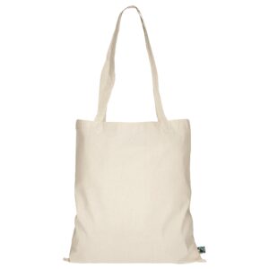 Bag made from Fairtrade-certified cotton with two long handles, approx. 200 g/m², natural colour