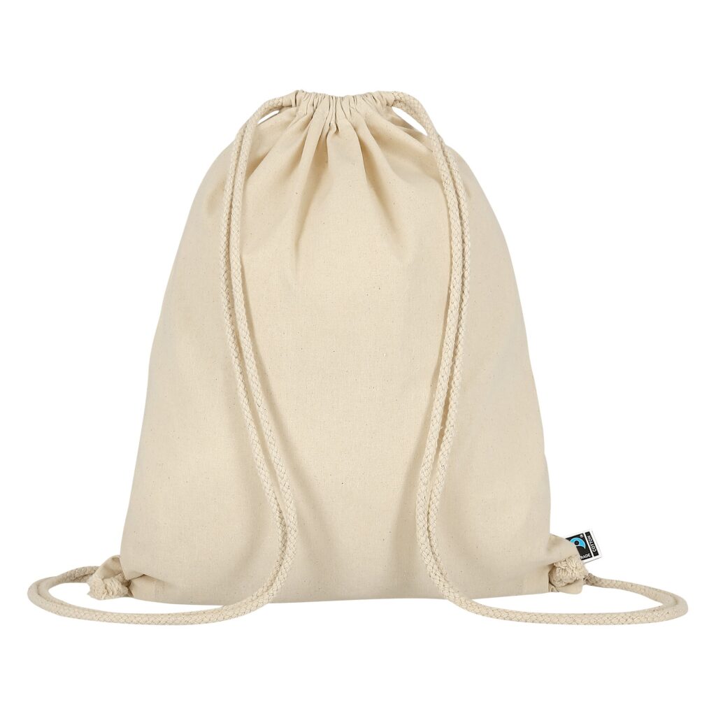 Turnbeutel aus Fairtrade-zertifizierter Baumwolle, ca. 200 g/m²
