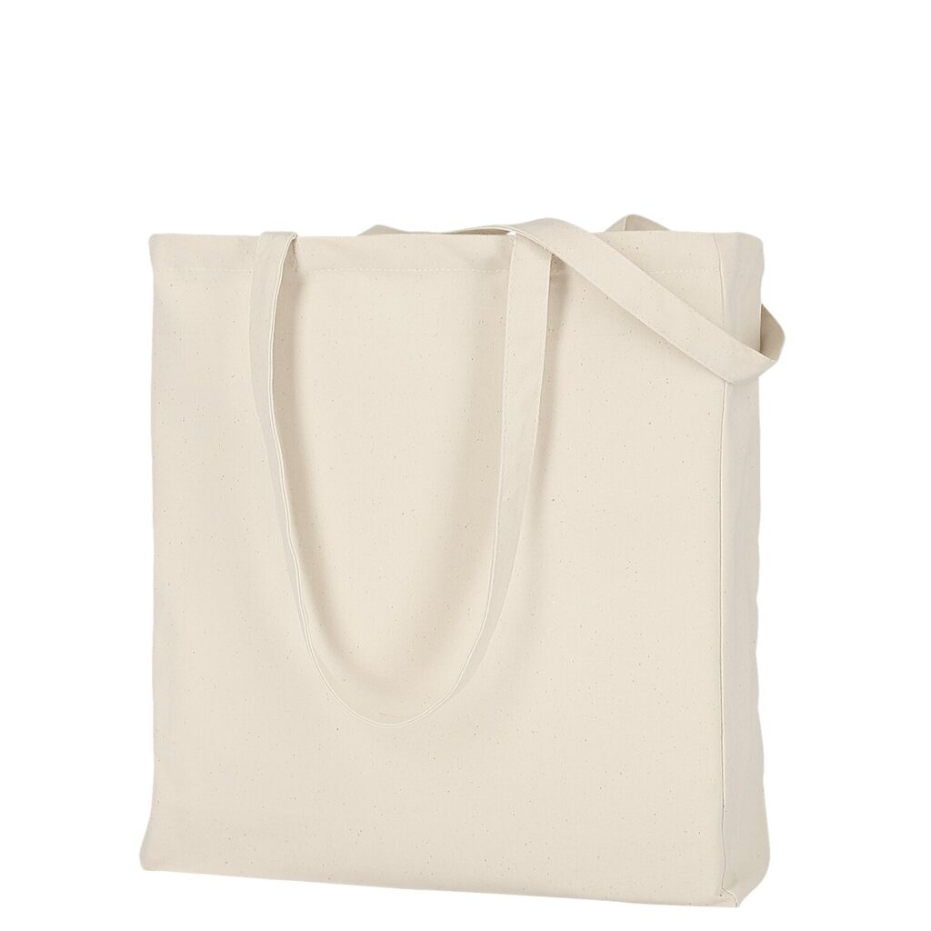 Canvas-Tasche CLASSIC mit zwei langen Henkeln, Boden- und Seitenfalte