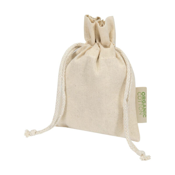 Odisha 140 g/m² OCS organic drawstring pouch – 15 × 10 cm
